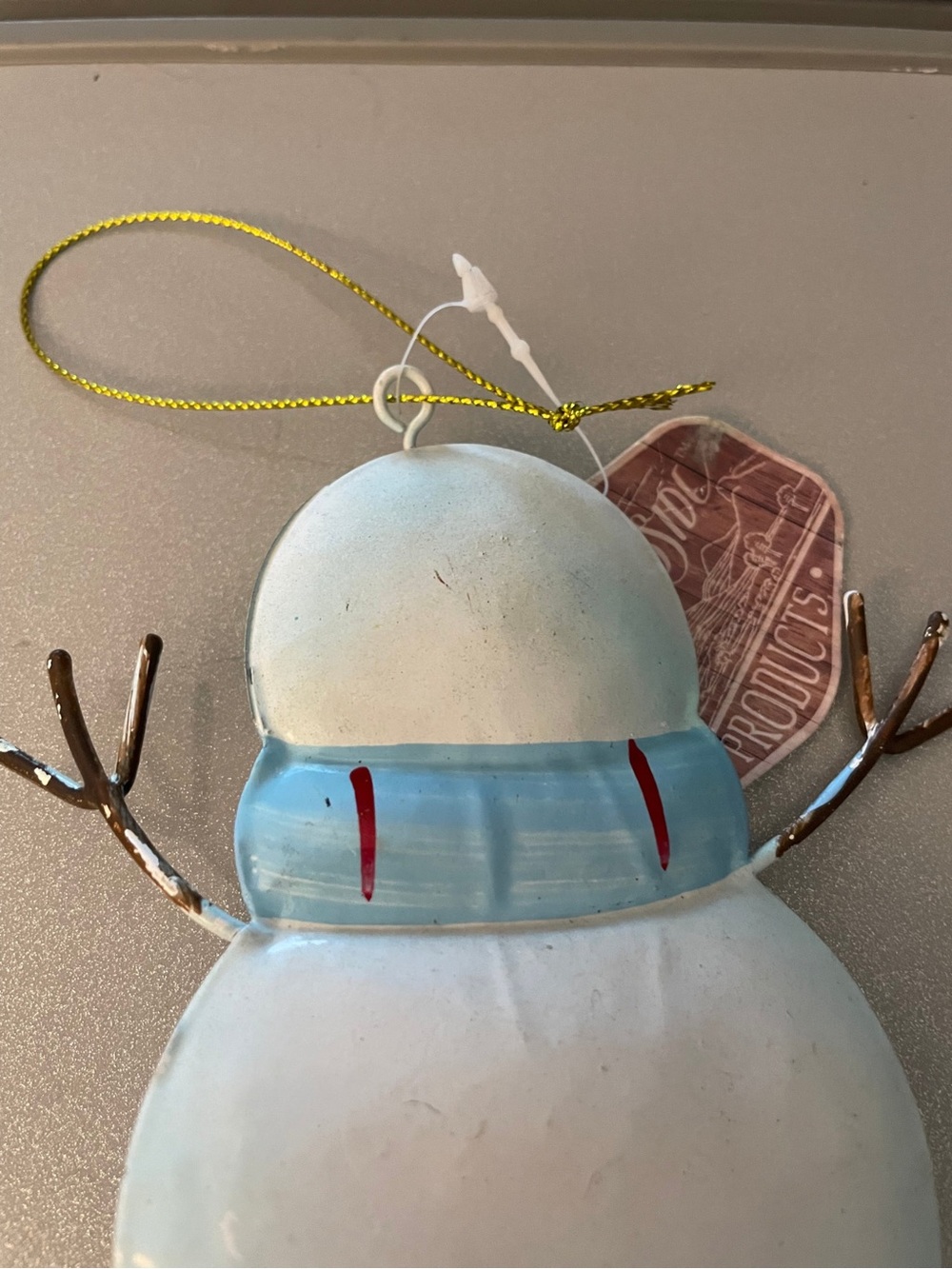 COUNTRY SIDE PRODUCTS Metal Snowman Christmas Tree Ornament Hanging Decor NWT - Picture 6 of 9